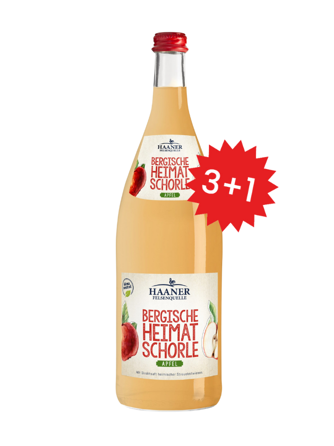 Haaner Felsenquelle Bergische Heimatschorle Apfel 6x1,0 MW (MEHRWEG)