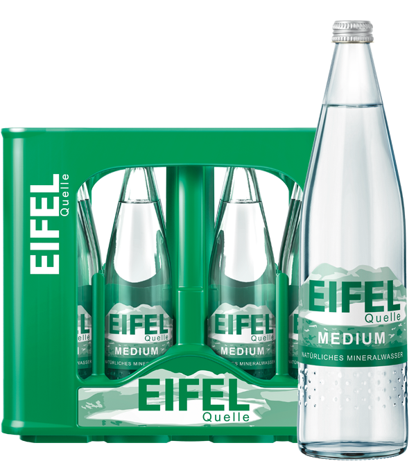 Eifel-Quelle Medium GDB Design-Glasflasche 12x0,75MW (Mehrweg)