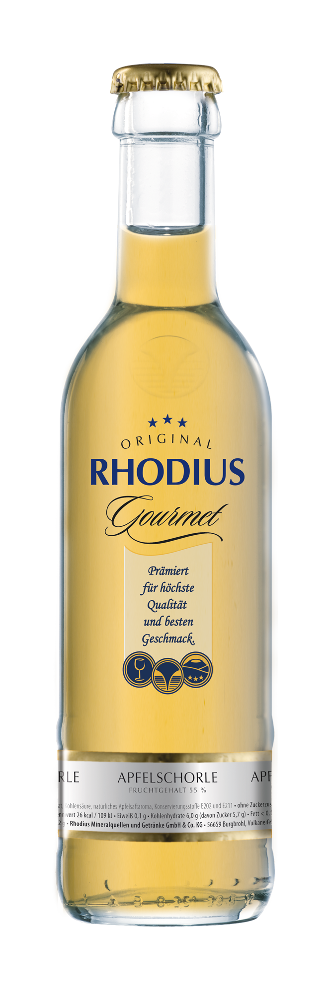 Rhodius Gourmet Apfelschorle 24x0,25MW (MEHRWEG)