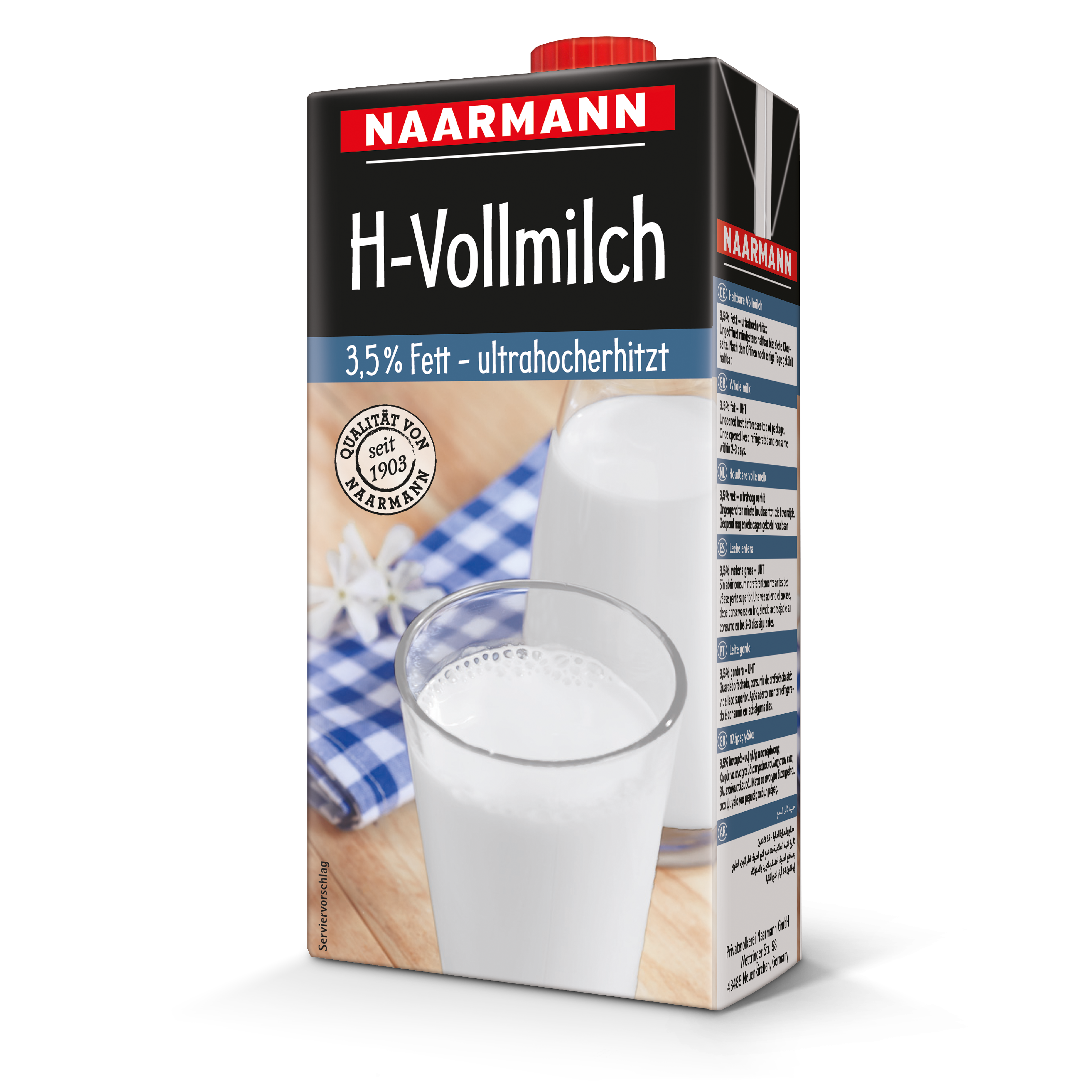 Naarmann H-Milch mit Drehverschluss 3,5% Fett 12x1,0 L (Tetrapack)