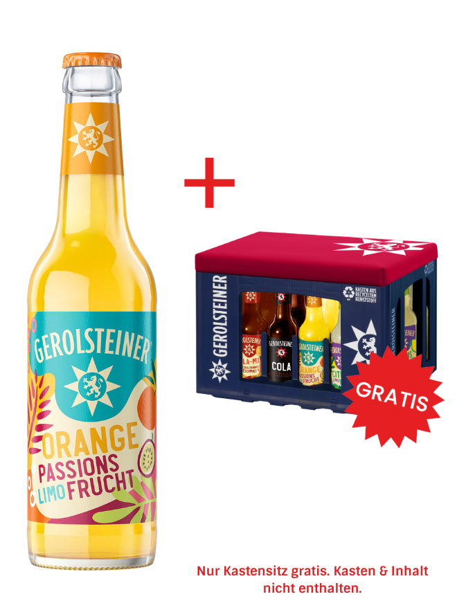 Gerolsteiner Orange-Passionsfrucht Longneck 24x0,33MW (MEHRWEG)