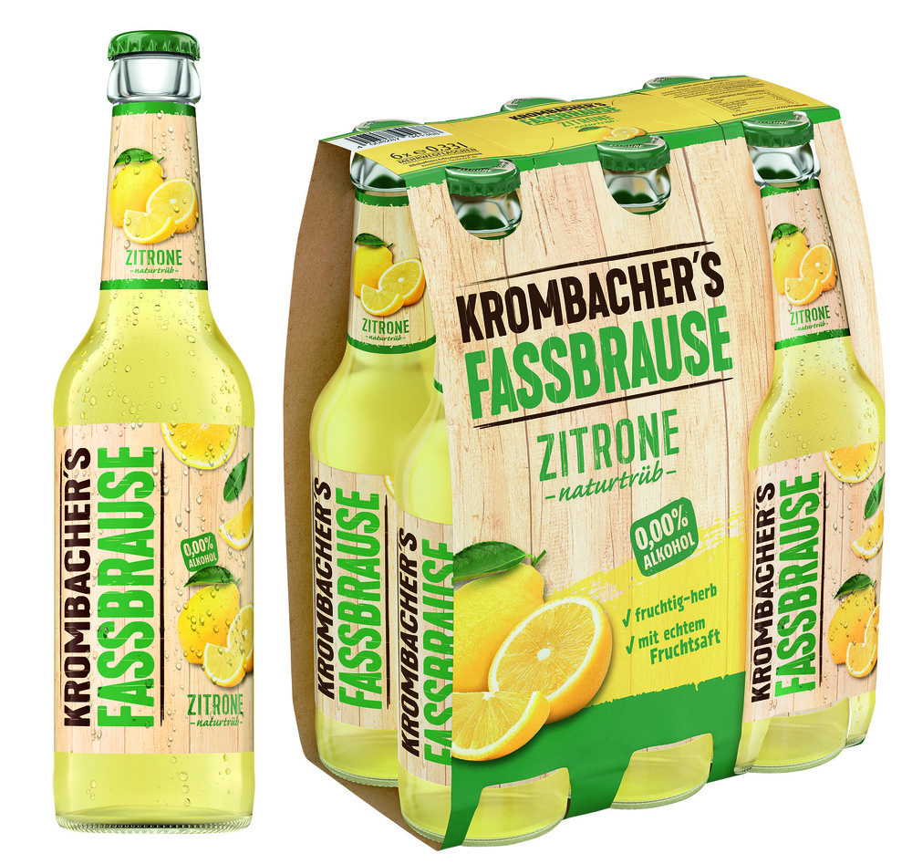 Krombacher's Fassbrause Zitrone naturtrüb 4x6x0,33MW (MEHRWEG)