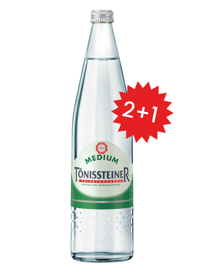 Tönissteiner Medium GDB Design-Glasflasche 12x0,75MW (MEHRWEG)