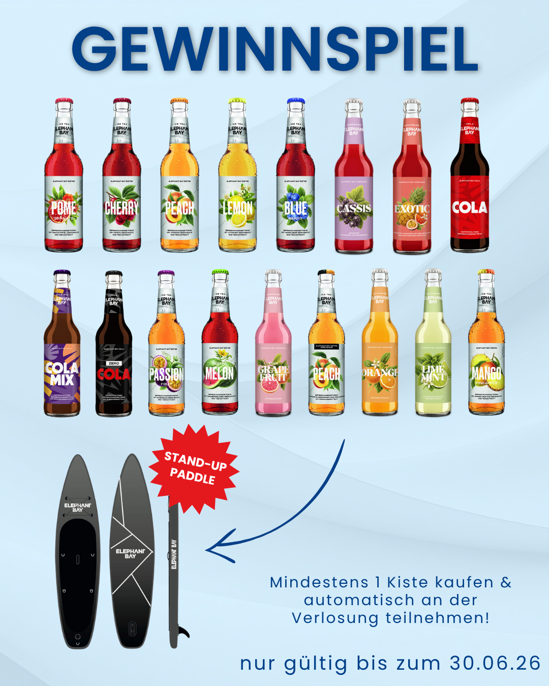 Gewinnspiel: Elephant Bay Ice Tea Blueberry 20x0,33MW (MEHRWEG) Gewinnspiel: Elephant Bay Ice Tea Blueberry 20x0,33MW (MEHRWEG)
