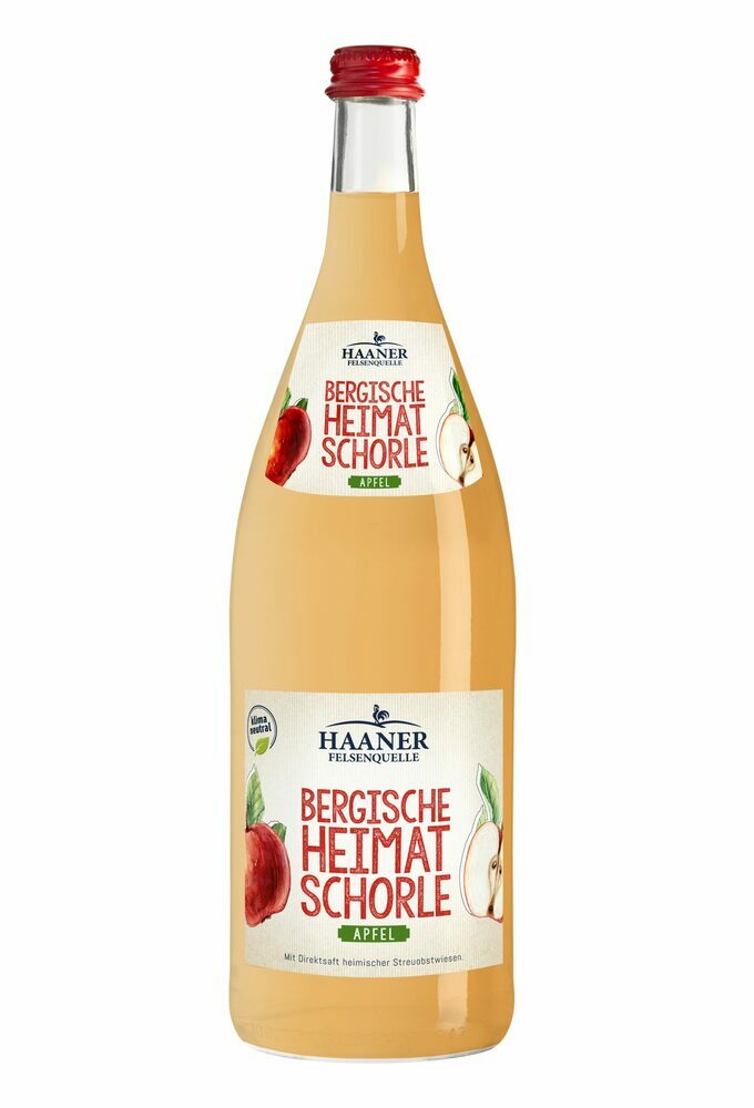 Haaner Felsenquelle Bergische Heimatschorle Apfel 6x1,0 MW (MEHRWEG)